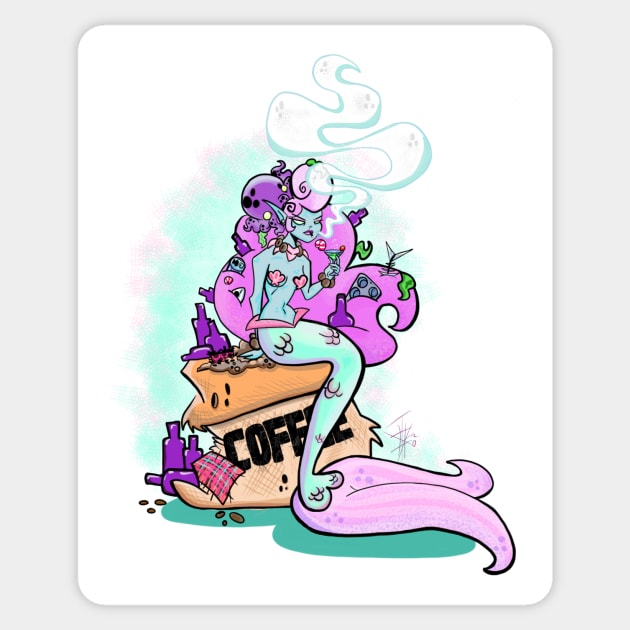 MINDEL THE MERMAID Sticker by SewGeekGirl